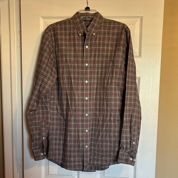 Lands’ End men’s gray long sleeve button down shirt size medium tall - Picture 1 of 8
